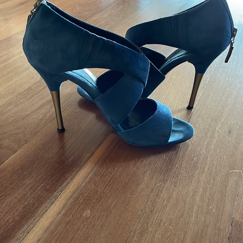 DVF Blue suede stiletto. 7 M. Made in Italy. - Picture 7 of 11